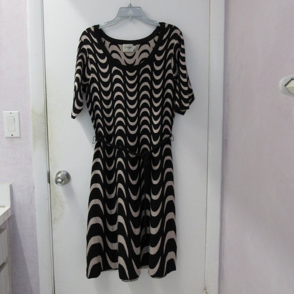 J. Taylor Black & Brown Sweater Dress